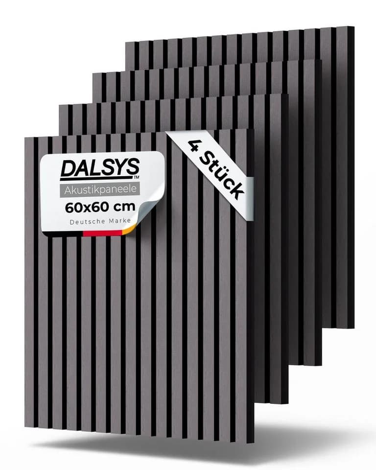 Dalsys Akustikpaneele 4-tlg. Grau 3D Lamellen Wandverkleidung - Bild 2