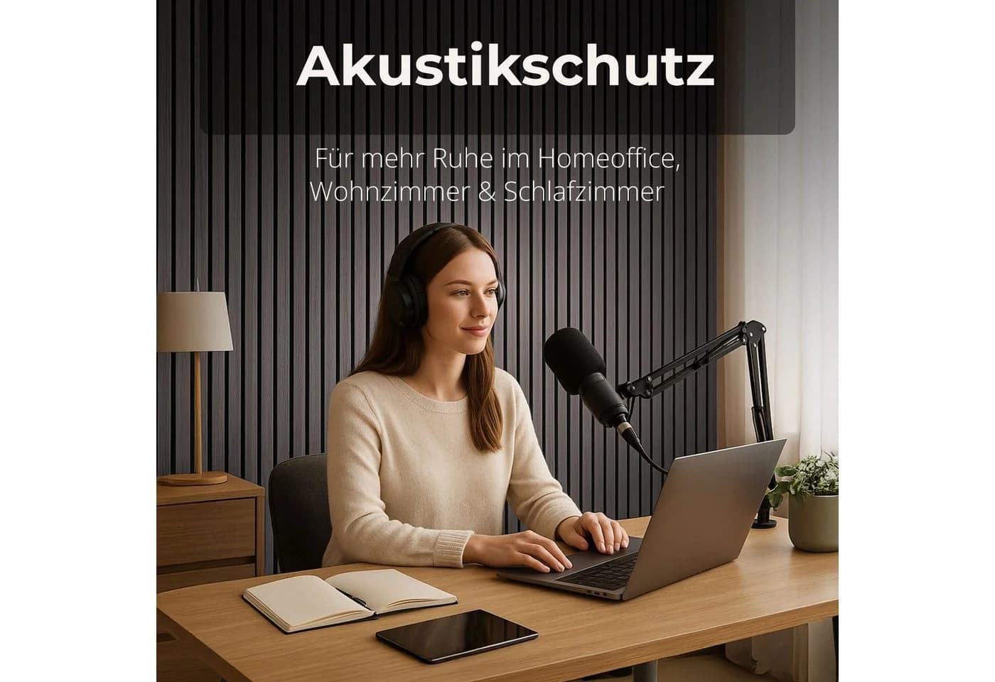 Dalsys Akustikpaneele 4-tlg. Grau 3D Lamellen Wandverkleidung - Bild 4