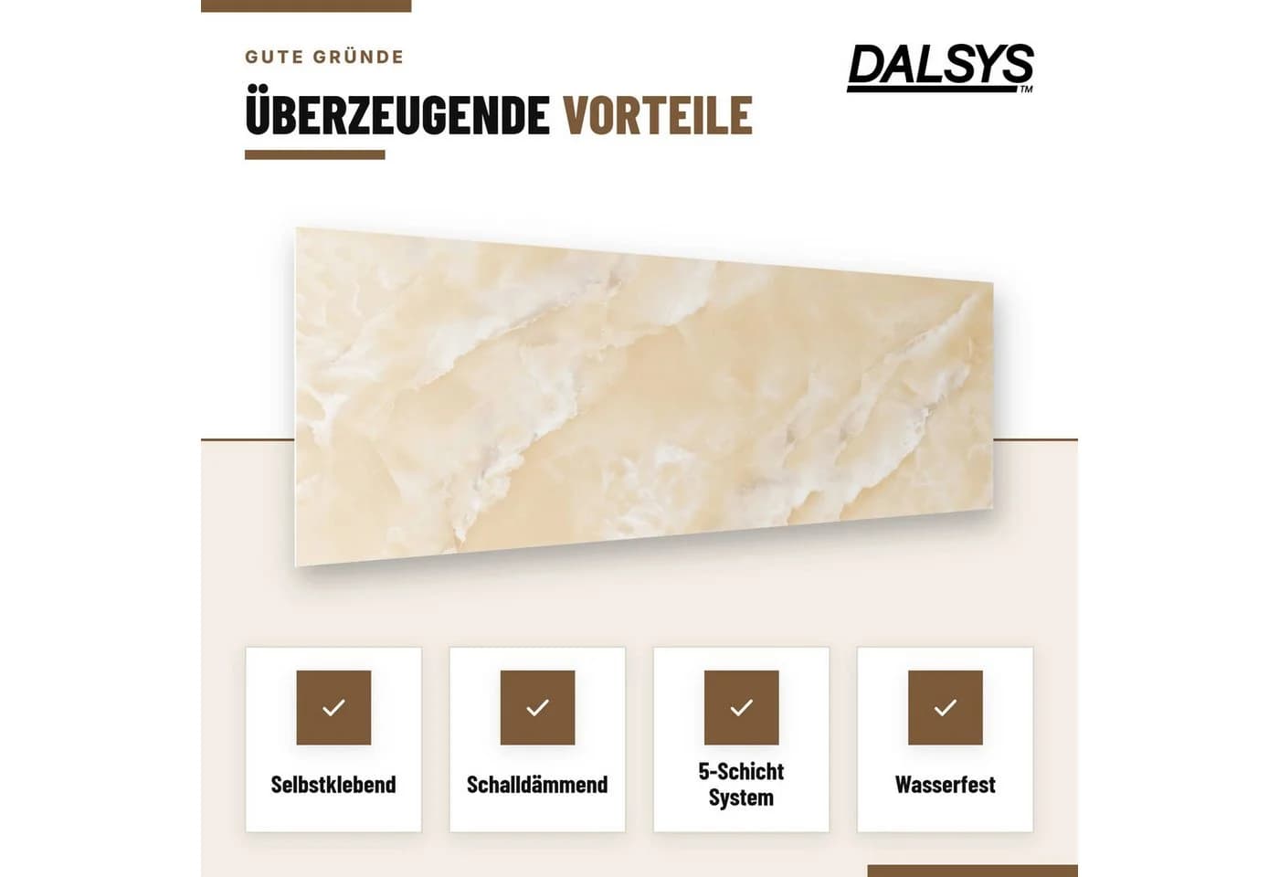 Dalsys Wandpaneel Marmoroptik Gelb Selbstklebend PVC - Bild 3
