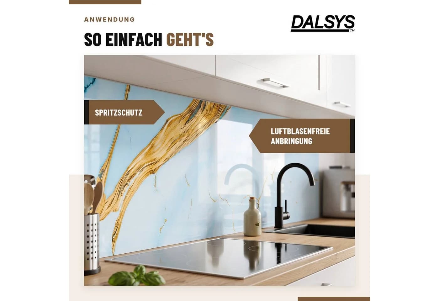 Dalsys Wandpaneel Marmoroptik Gelb Selbstklebend PVC - Bild 5