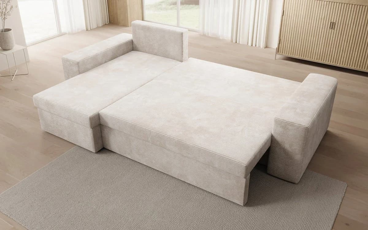 Luxusbetten24 Schlafsofa Denver Beige mit Stauraum und Schlaffunktion - Bild 3