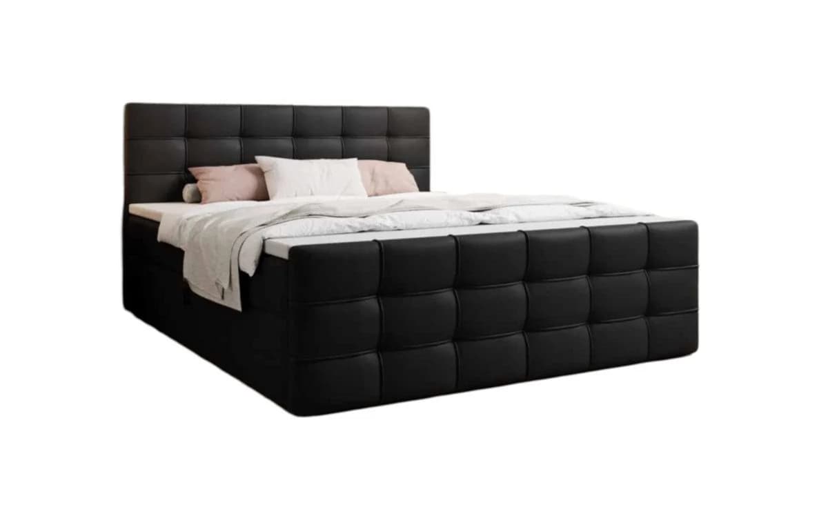 Luxusbetten24 Boxspringbett Luxor Kunstleder Schwarz mit Stauraum - Bild 2