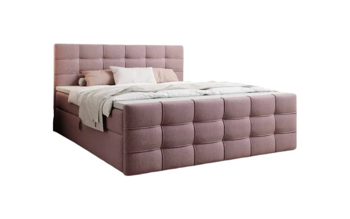 Luxusbetten24 Boxspringbett Luxor Rosa Stoff mit Stauraum - Bild 2