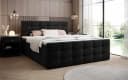 Luxusbetten24 Boxspringbett Luxor Samt Schwarz mit Stauraum Bild 1