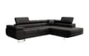 Luxusbetten24 Schlafsofa Aston Schwarz Kunstleder mit Stauraum Bild 2