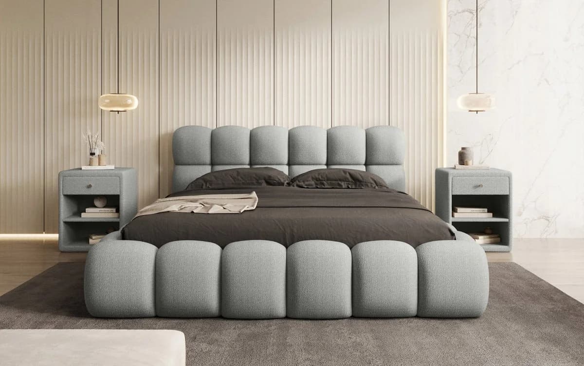 Luxusbetten24 Polsterbett Boston Bouclé Grau mit Stauraum - Bild 4