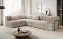 Luxusbetten24 Schlafsofa Lazy L Beige Cord mit Aufklappfunktion Bild 2