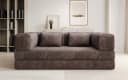 Luxusbetten24 Sofa Designer Sofa Lazy 3 Sitzer Braun Cordbezug Aufklappfunktion Bild 3