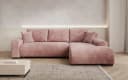 Luxusbetten24 Schlafsofa Hanna Rosa Cord mit Schlaffunktion und Stauraum Bild 1
