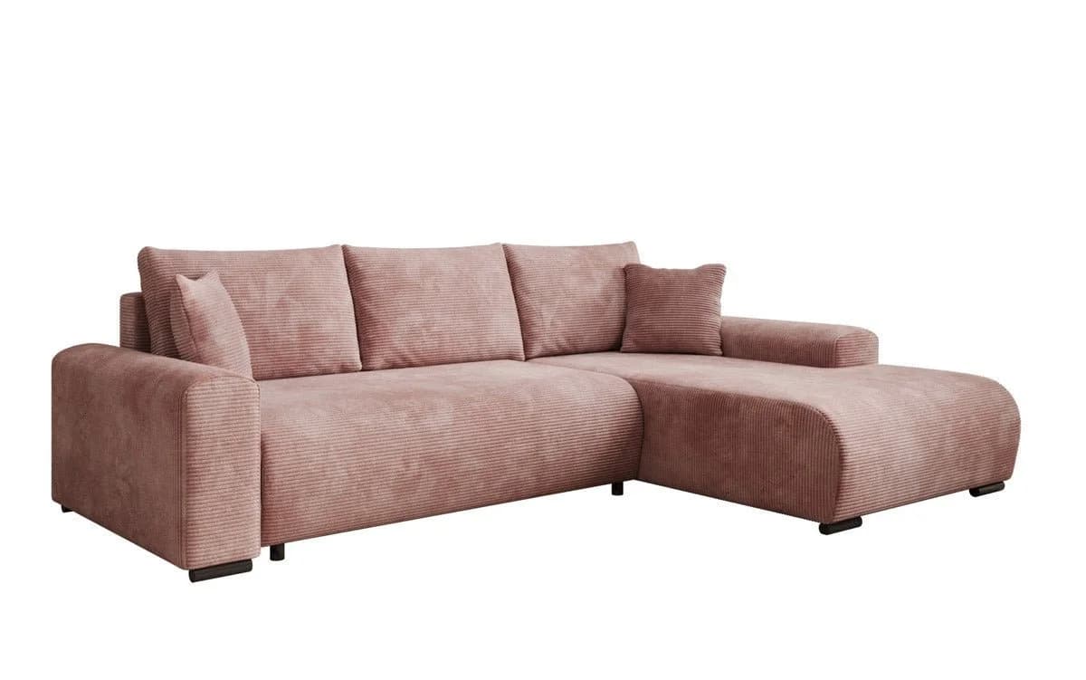 Luxusbetten24 Schlafsofa Hanna Rosa Cord mit Schlaffunktion und Stauraum - Bild 2
