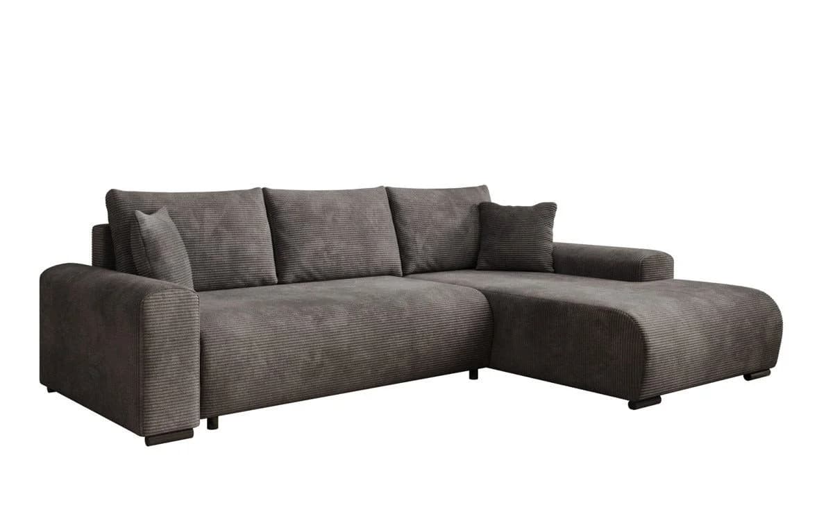 Luxusbetten24 Schlafsofa Hanna Cord Beige Stauraum - Bild 2