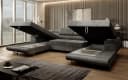 Luxusbetten24 Schlafsofa Calvera U in Grau Cord mit Schlaffunktion Bild 4