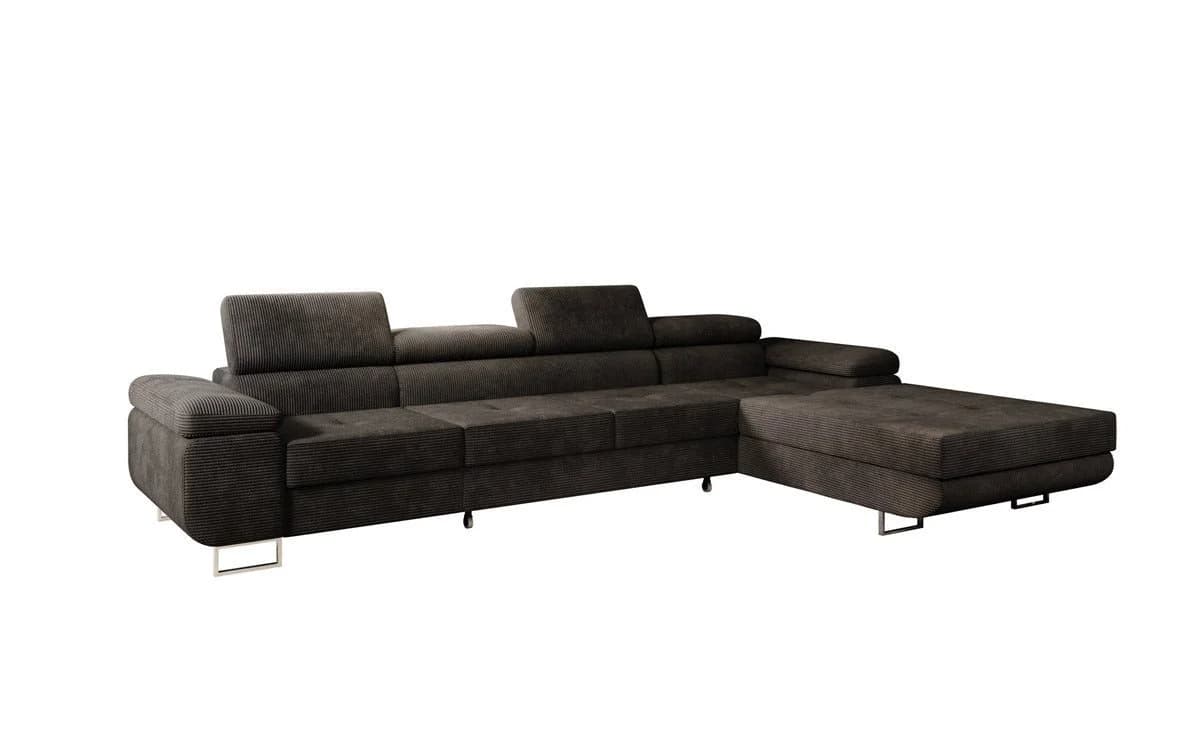 Luxusbetten24 Schlafsofa Calvera Maxi Schwarz Cord mit Klappfunktion - Bild 2