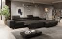 Luxusbetten24 Schlafsofa Calvera Maxi Schwarz Cord mit Klappfunktion Bild 4
