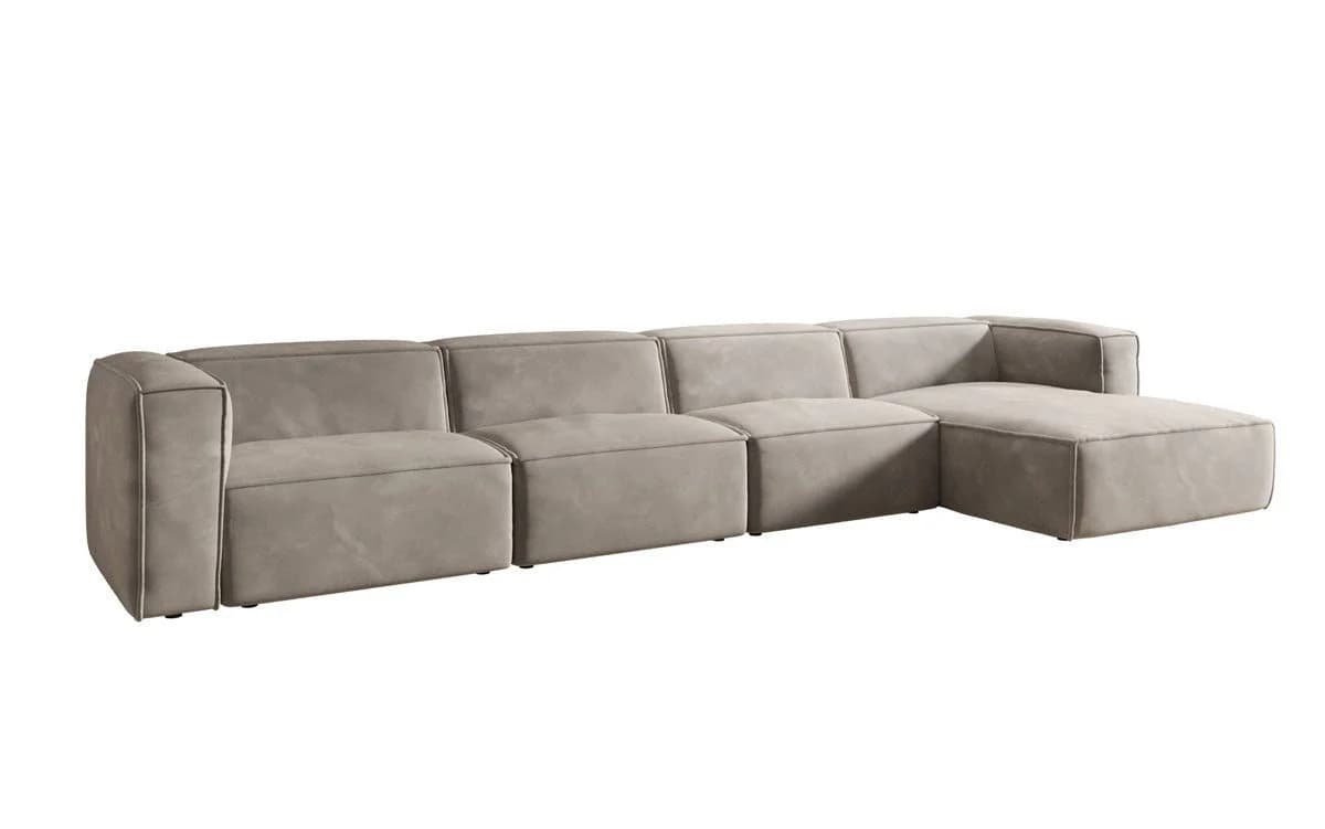 Luxusbetten24 Designer Sofa Comfy L Maxi in Samt Beige - Bild 2