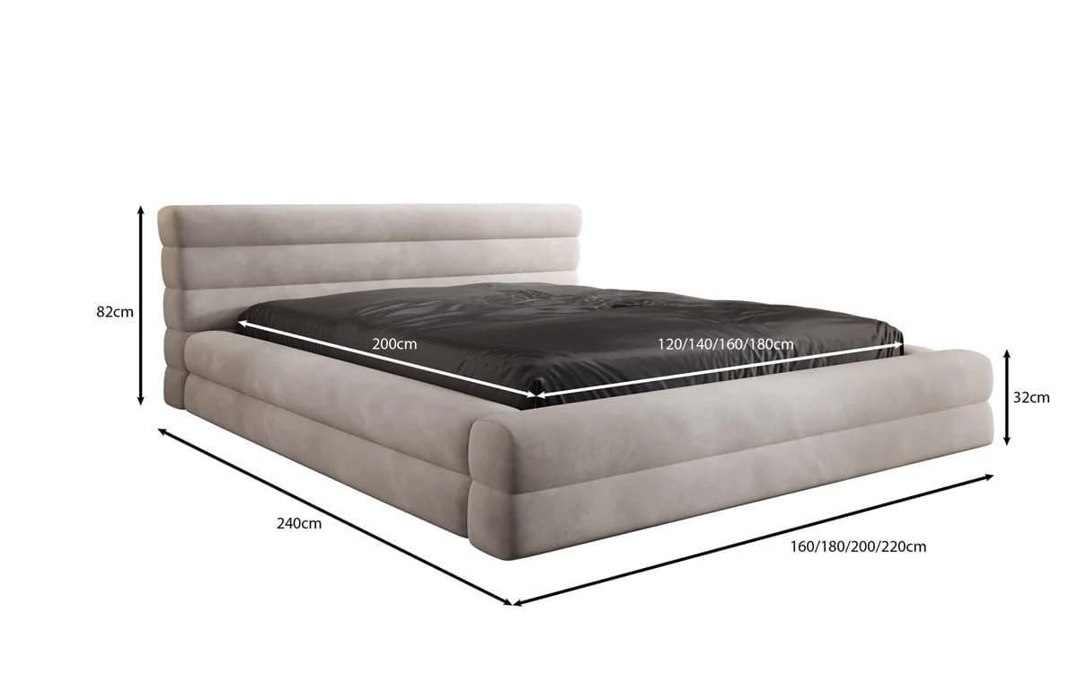 Luxusbetten24 Polsterbett Velana Samt Beige mit Stauraum - Bild 5