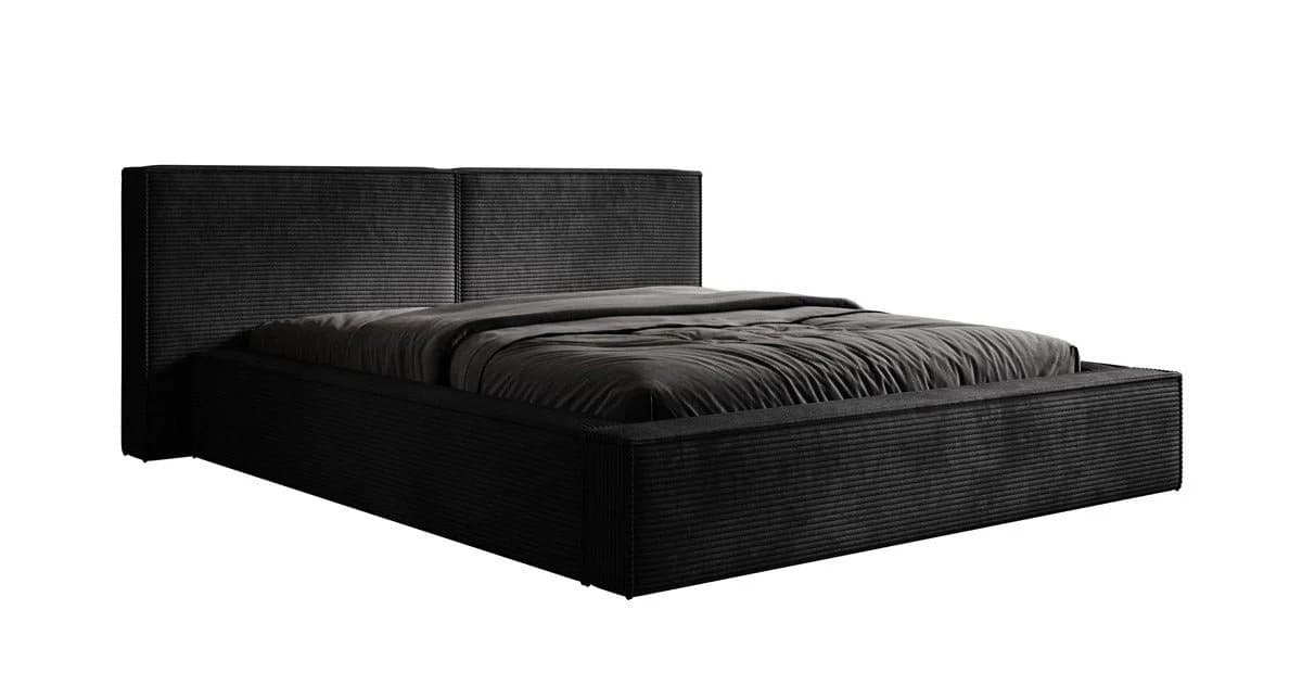 Luxusbetten24 Polsterbett Ophelia Cord Schwarz mit Stauraum - Bild 2