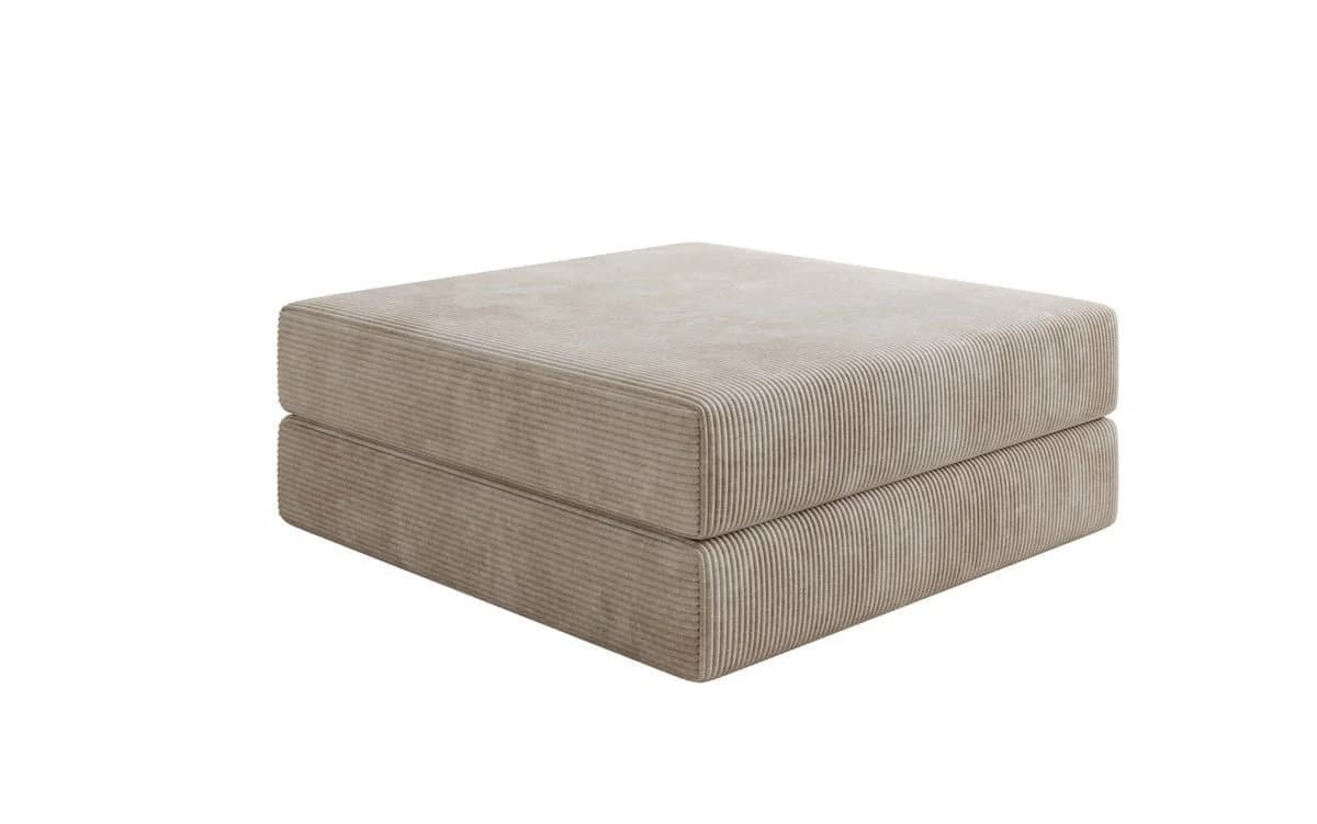 Luxusbetten24 Lazy Beistellhocker Beige Cord - Bild 2