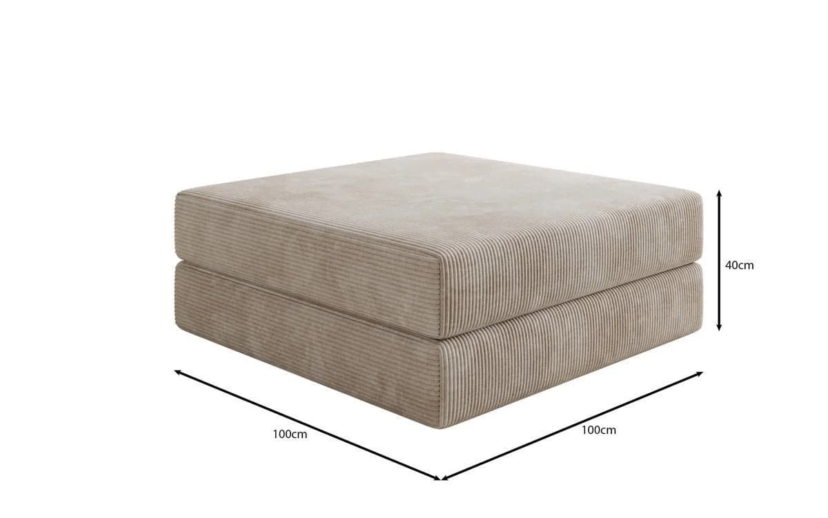 Luxusbetten24 Lazy Beistellhocker Beige Cord - Bild 5