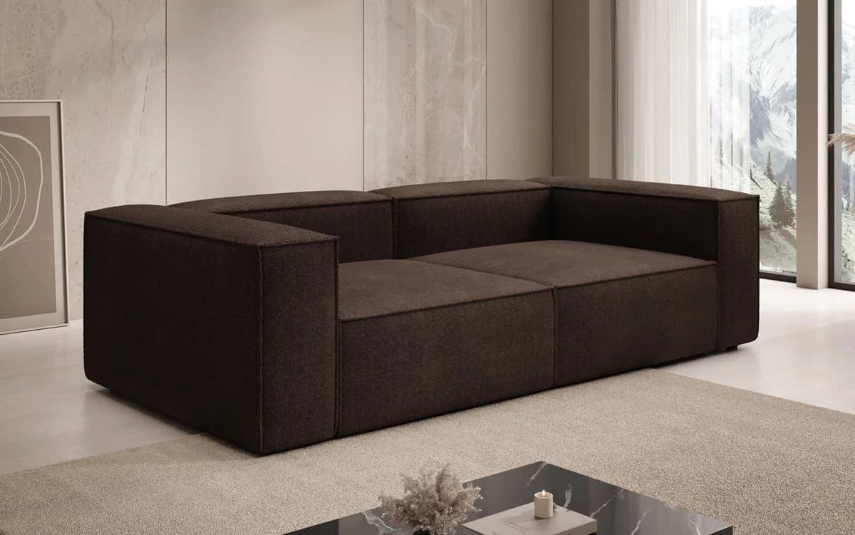 Luxusbetten24 Designer Sofa Lesley 3-Sitzer Bouclé Braun - Bild 3