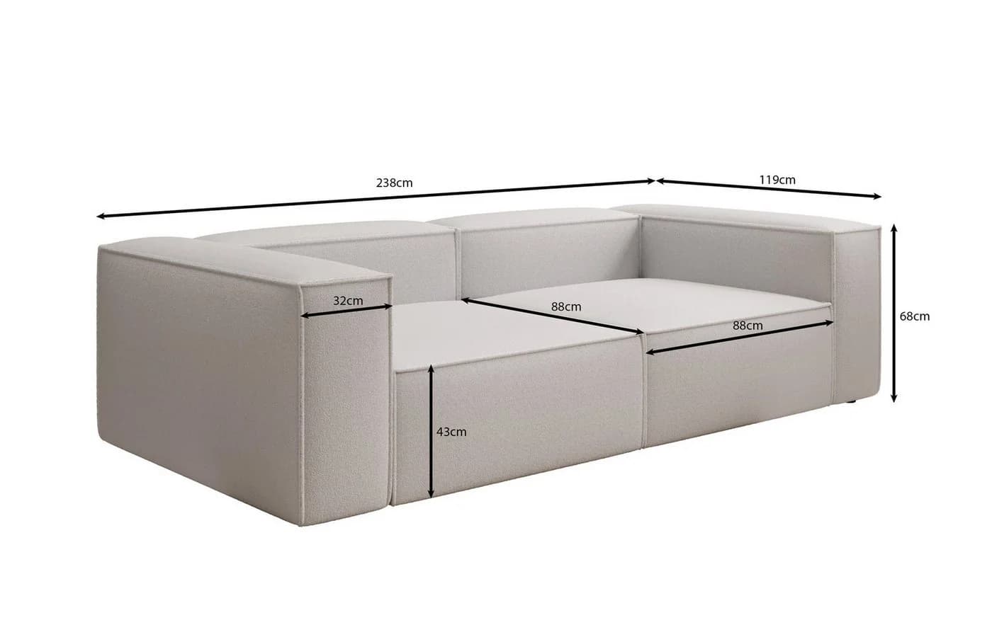 Luxusbetten24 Designer Sofa Lesley 3-Sitzer Bouclé Braun - Bild 4