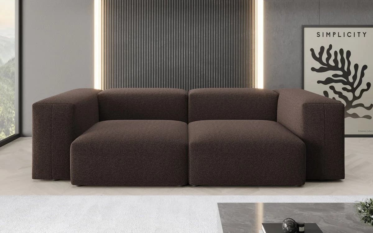 Luxusbetten24 2-Sitzer Sofa Snug Bouclé Braun - Bild 3