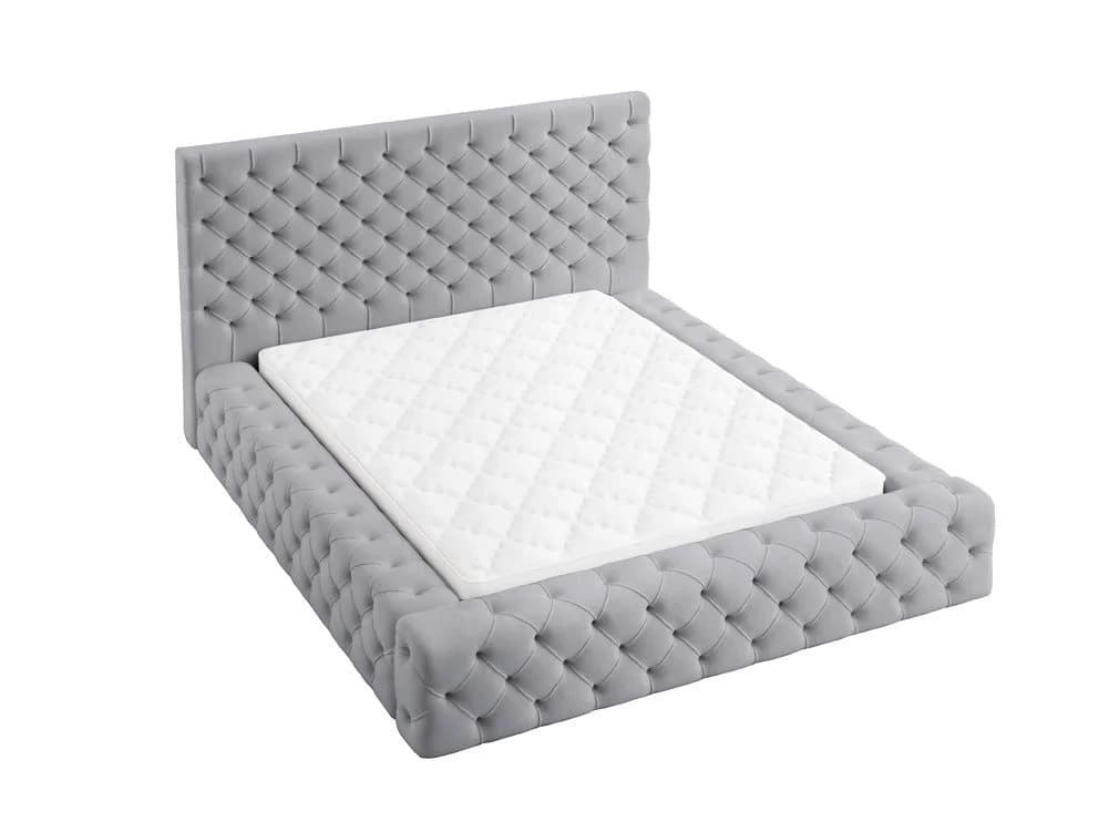 Luxusbetten24 Polsterbett Lana mit Samtbezug und Stauraum grau - Bild 2