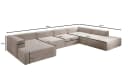 Luxusbetten24 Designer Sofa Lesley U XXL Samtbezug Beige Bild 3