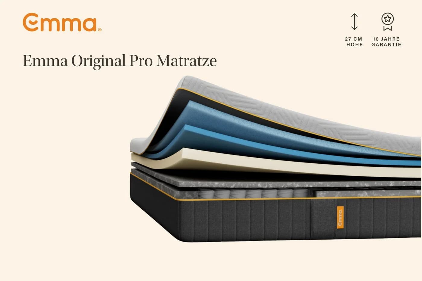 Emma Original Pro Hybridmatratze 27 cm 7-Zonen-Komfort