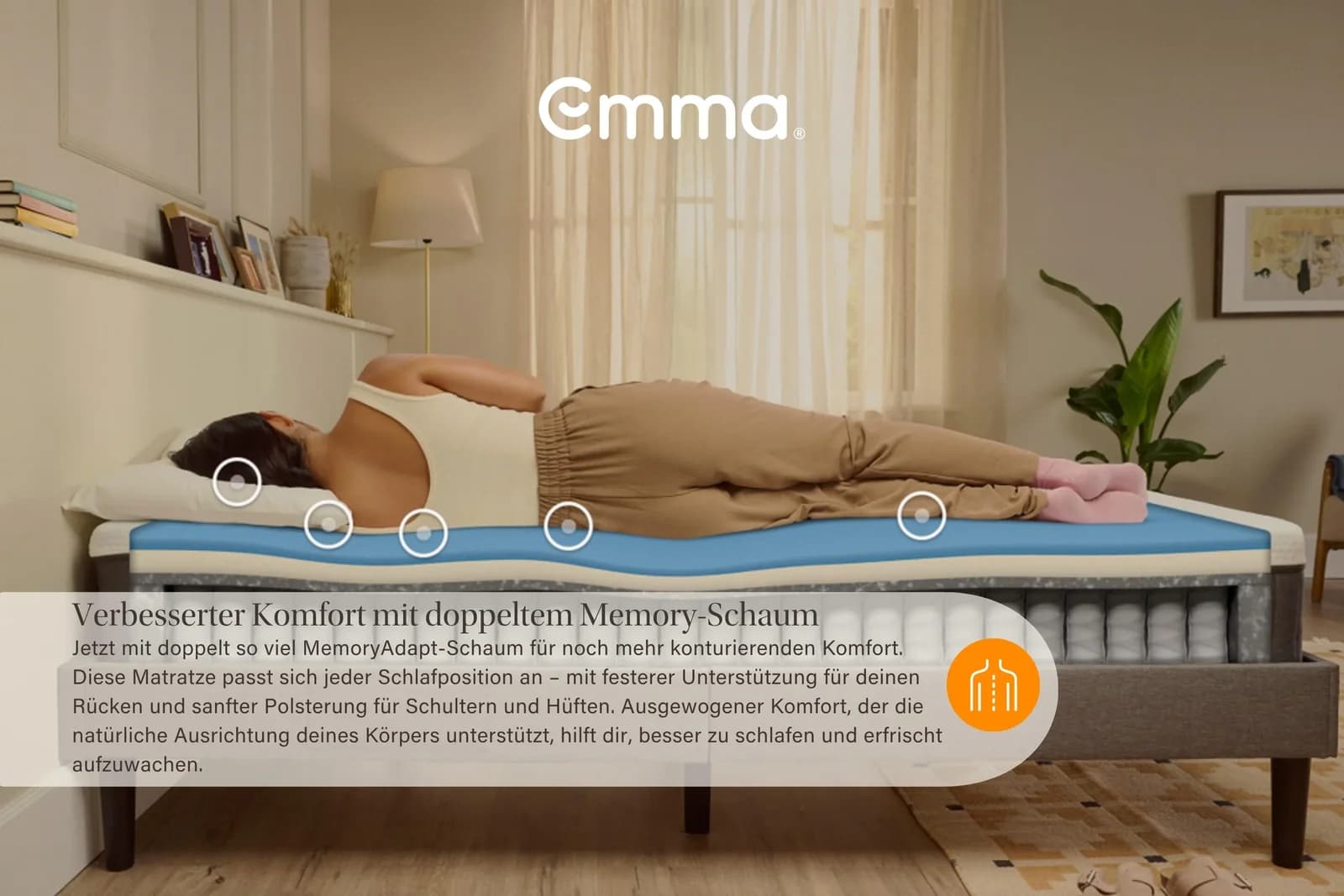 EMMA Original Hybridmatratze Weiß 5-Zonen-Taschenfederkern