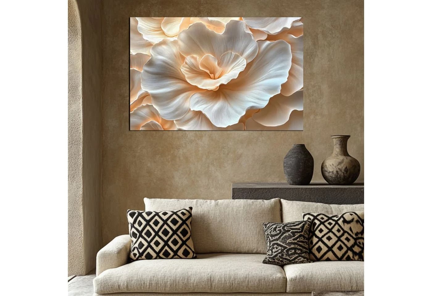 Abstraktes Leinwandbild Blüte Gold Schwarz XXL Querformat - Bild 5