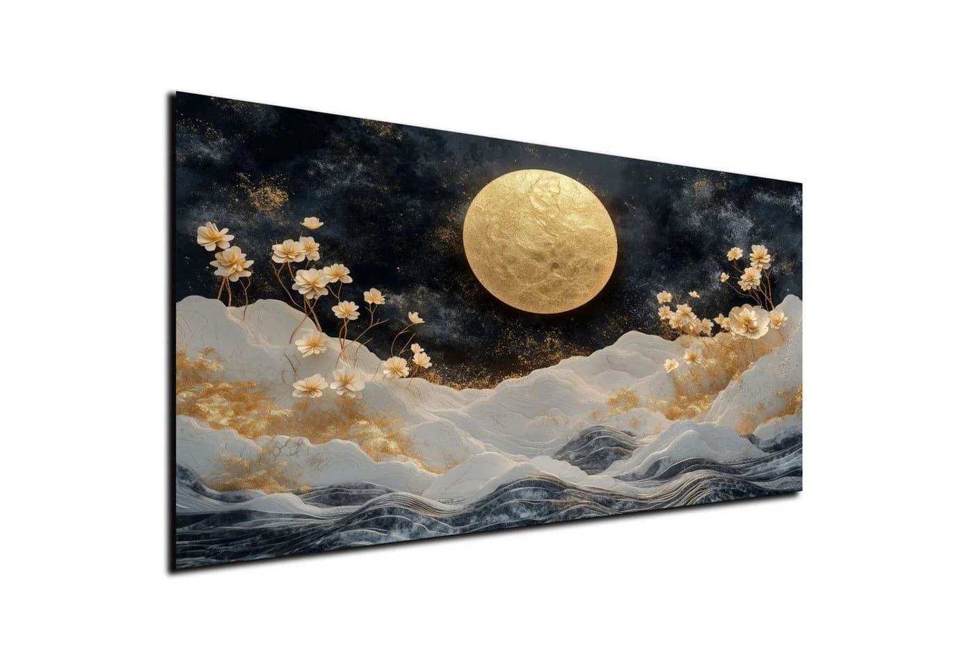 Abstraktes Leinwandbild XXL Gold Schwarz Wanddeko - Bild 2