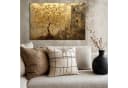 Abstraktes Leinwandbild Gold Beige Schwarz Wanddeko Bild 1