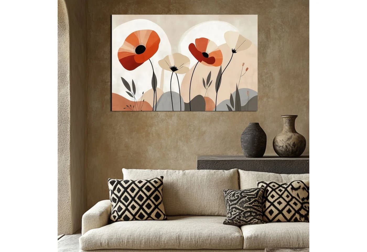 DARO Design Leinwandbild Modern Abstrakt Rot Gold - Bild 5
