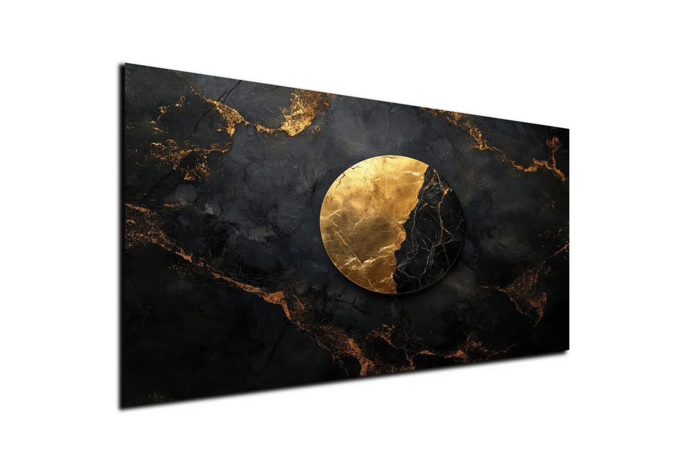 DARO Leinwandbild Abstrakt Schwarz Gold XXL Wandbild - Bild 2