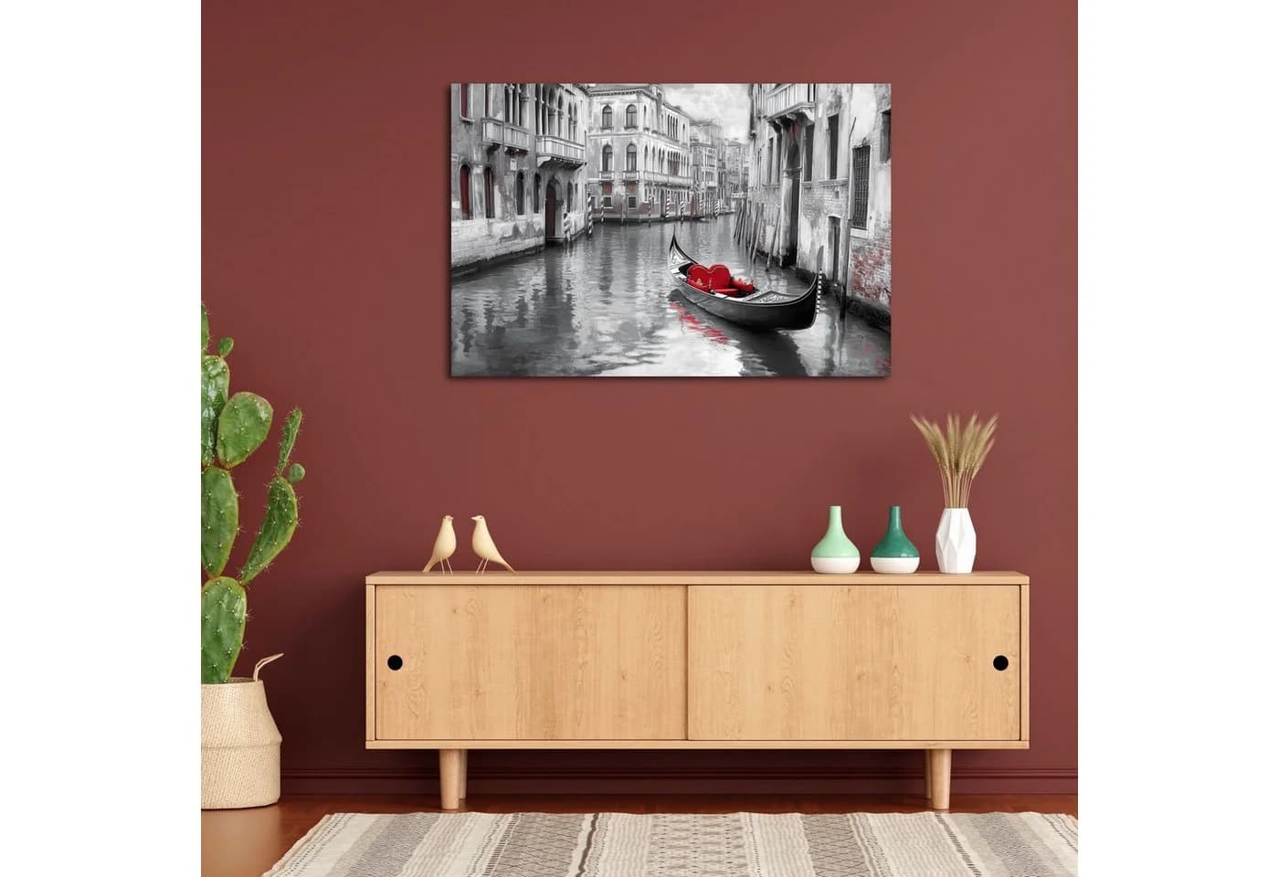 DARO Design Leinwandbild Modern Abstrakt Rot Schwarz Weiß - Bild 4