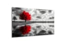 DARO Design Leinwandbild Modern Abstrakt Roter Baum Wandbild Querformat Bild 2