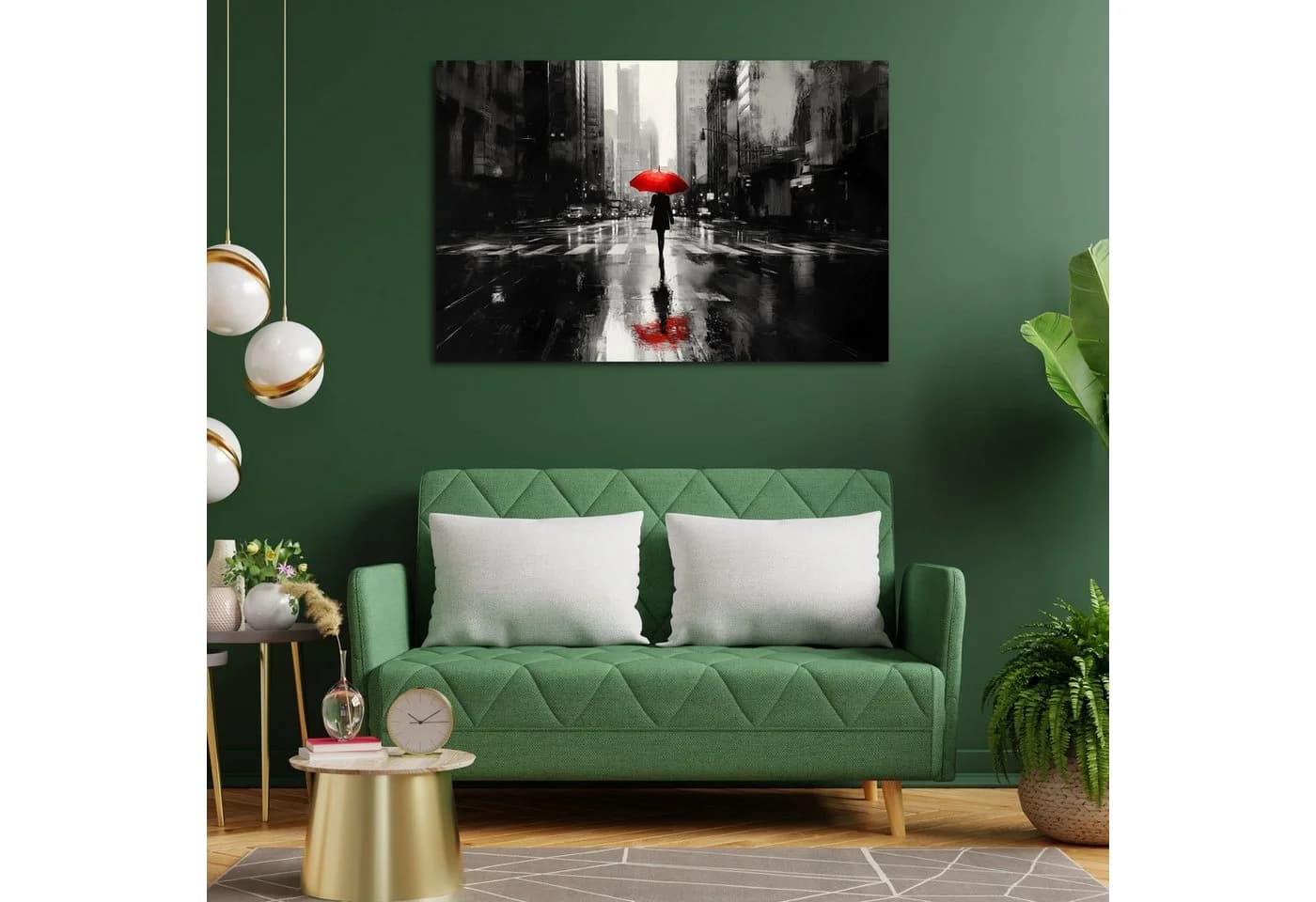 DARO Design Leinwandbild Modern Abstrakt Roter Schirm - Bild 3