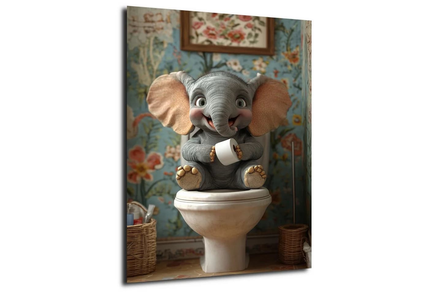 Elefant Wandbild XXL Abstrakt Modern Leinwandbild Hochformat - Bild 2