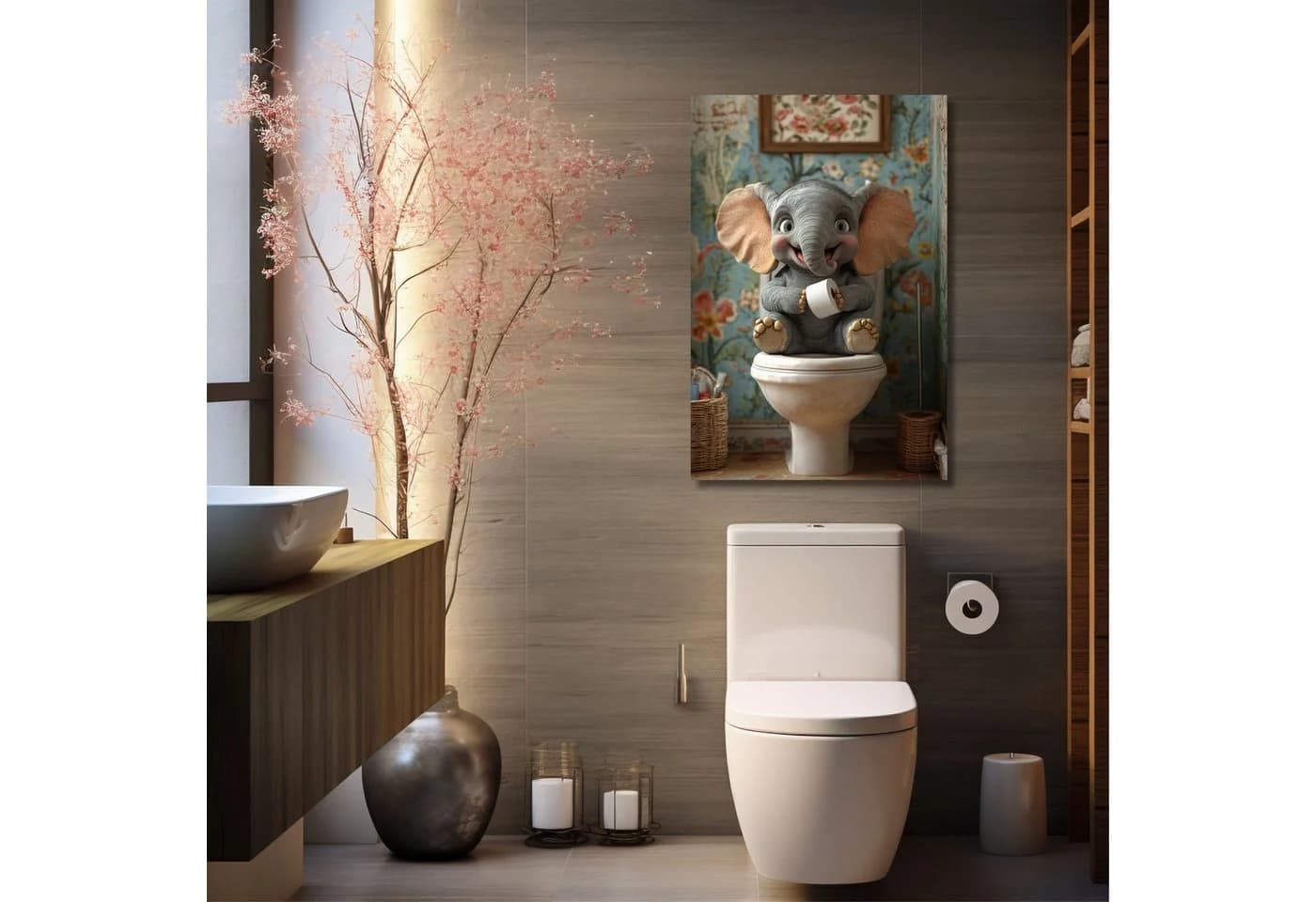 Elefant Wandbild XXL Abstrakt Modern Leinwandbild Hochformat - Bild 3