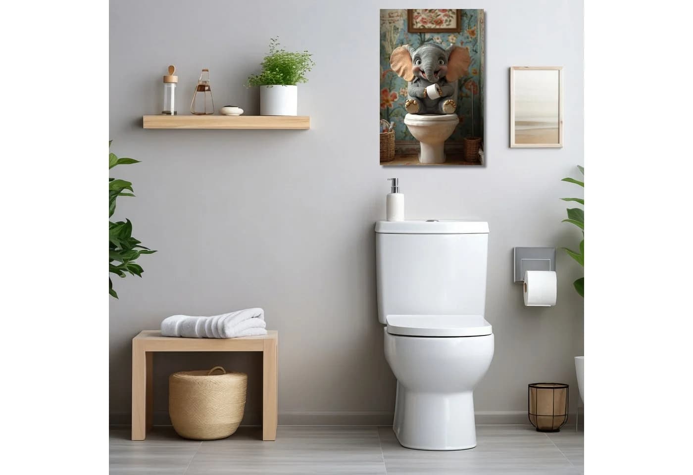 Elefant Wandbild XXL Abstrakt Modern Leinwandbild Hochformat - Bild 5