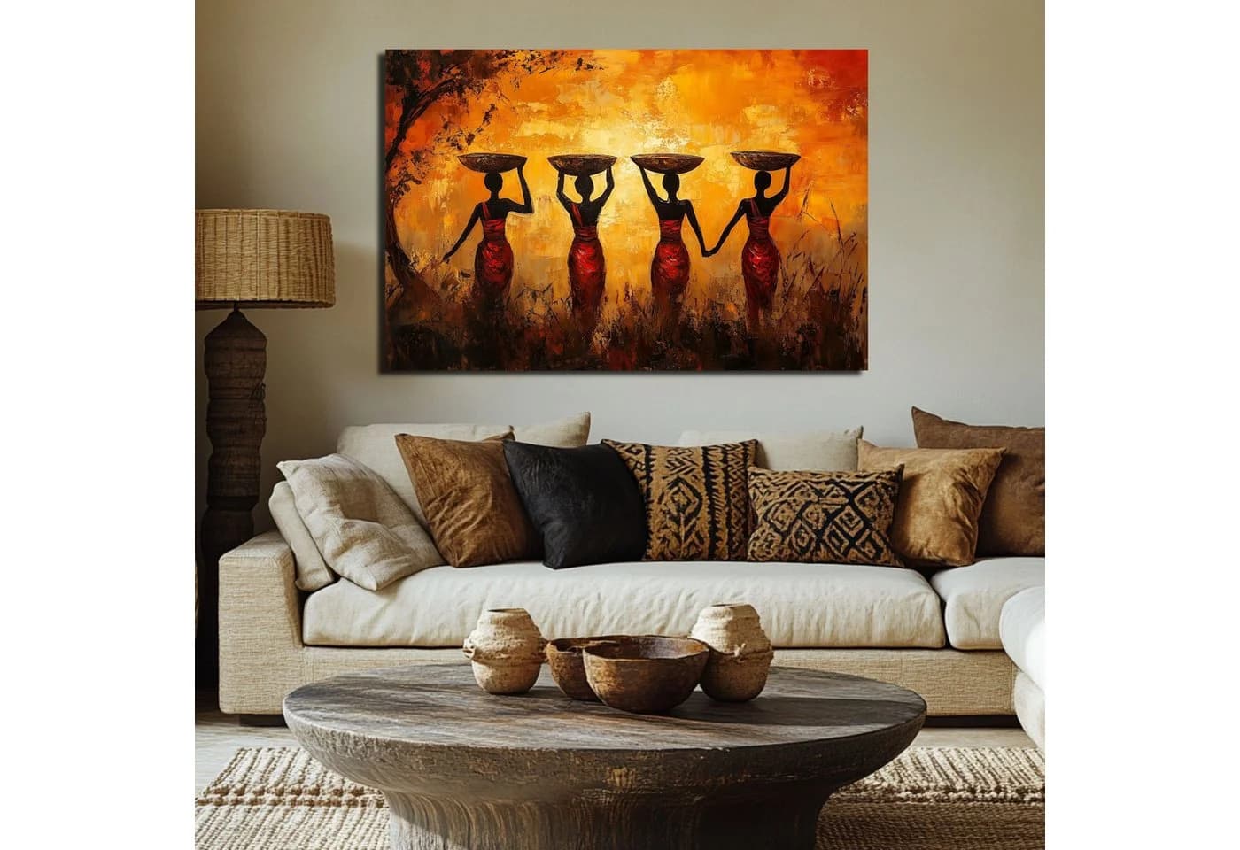 DARO Design Leinwandbild Abstrakt Modern Gold Beige Schwarz