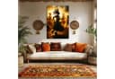 DARO Design Leinwandbild Abstrakt Modern Gold Schwarz Beige Bild 1