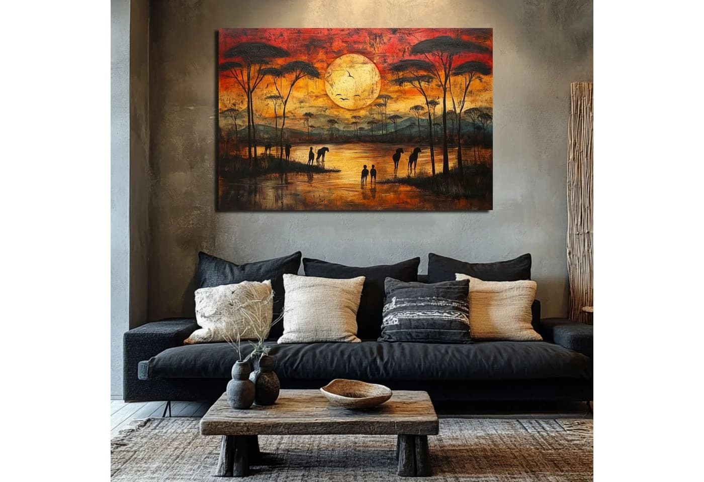 DARO Design Leinwandbild Abstrakt Gold Beige Schwarz Modern