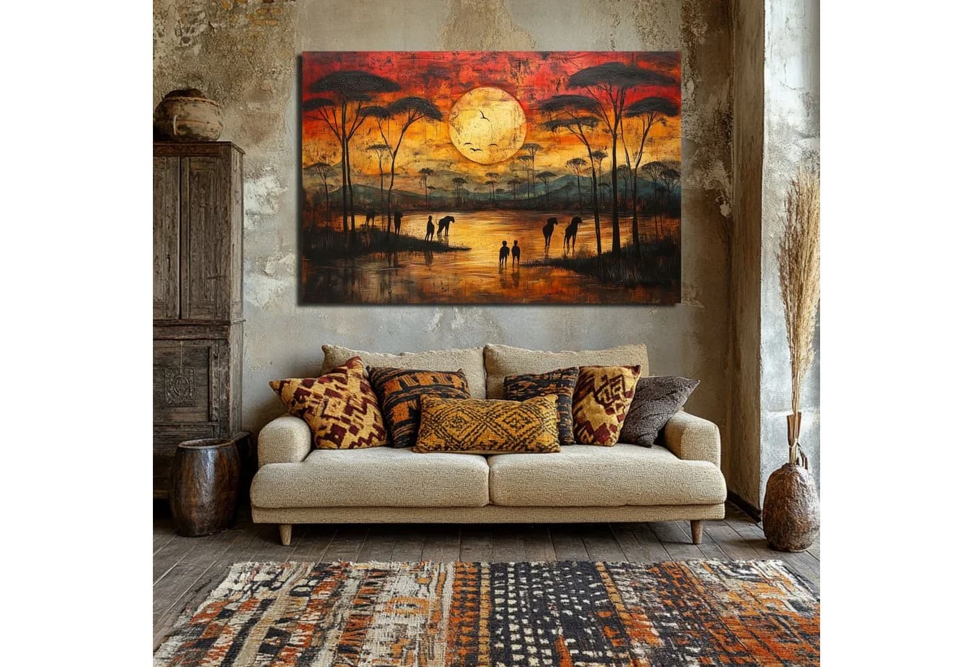 DARO Design Leinwandbild Abstrakt Gold Beige Schwarz Modern - Bild 4