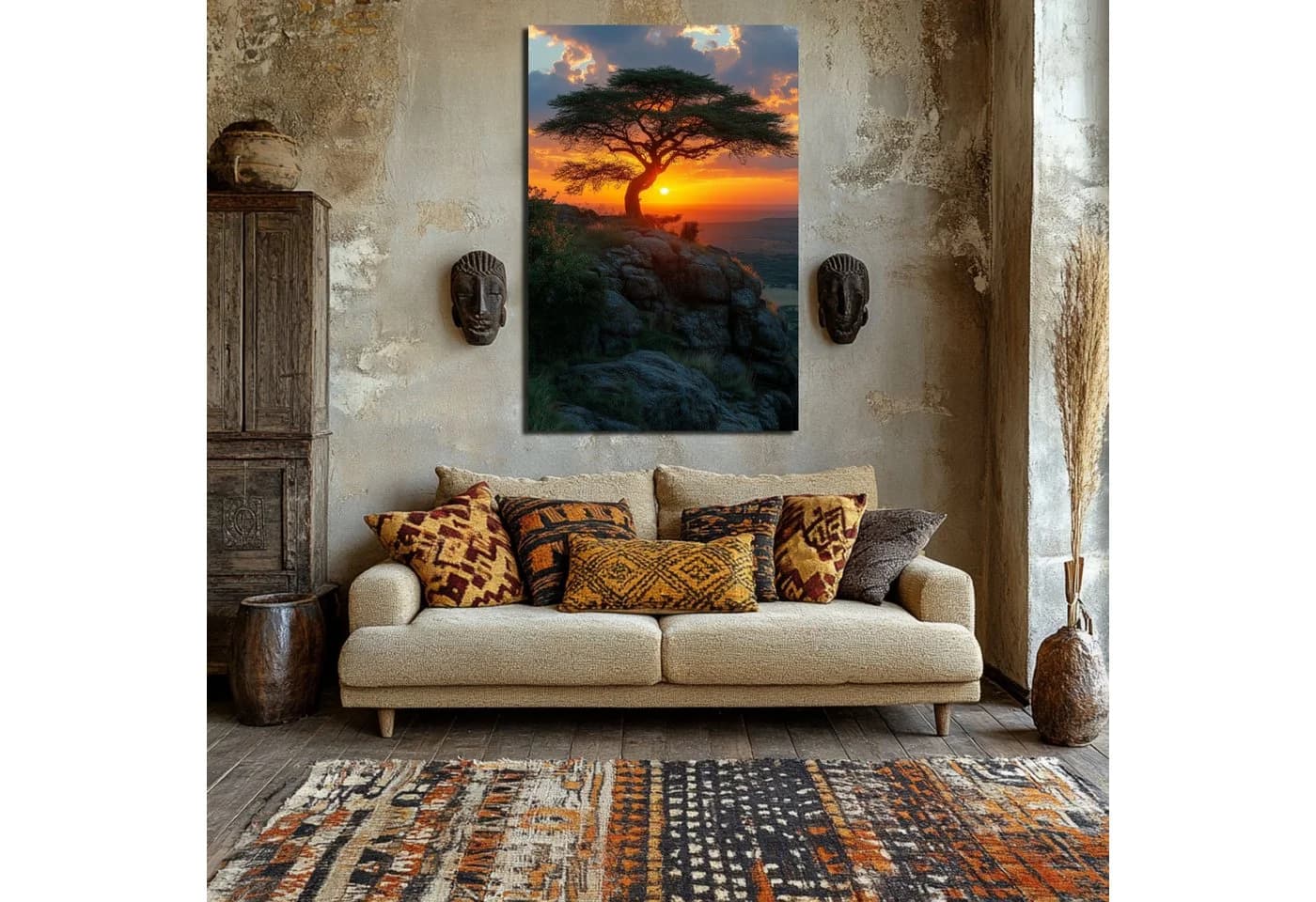 DARO Abstraktes Wandbild Afrikanischer Baum Leinwand - Bild 4
