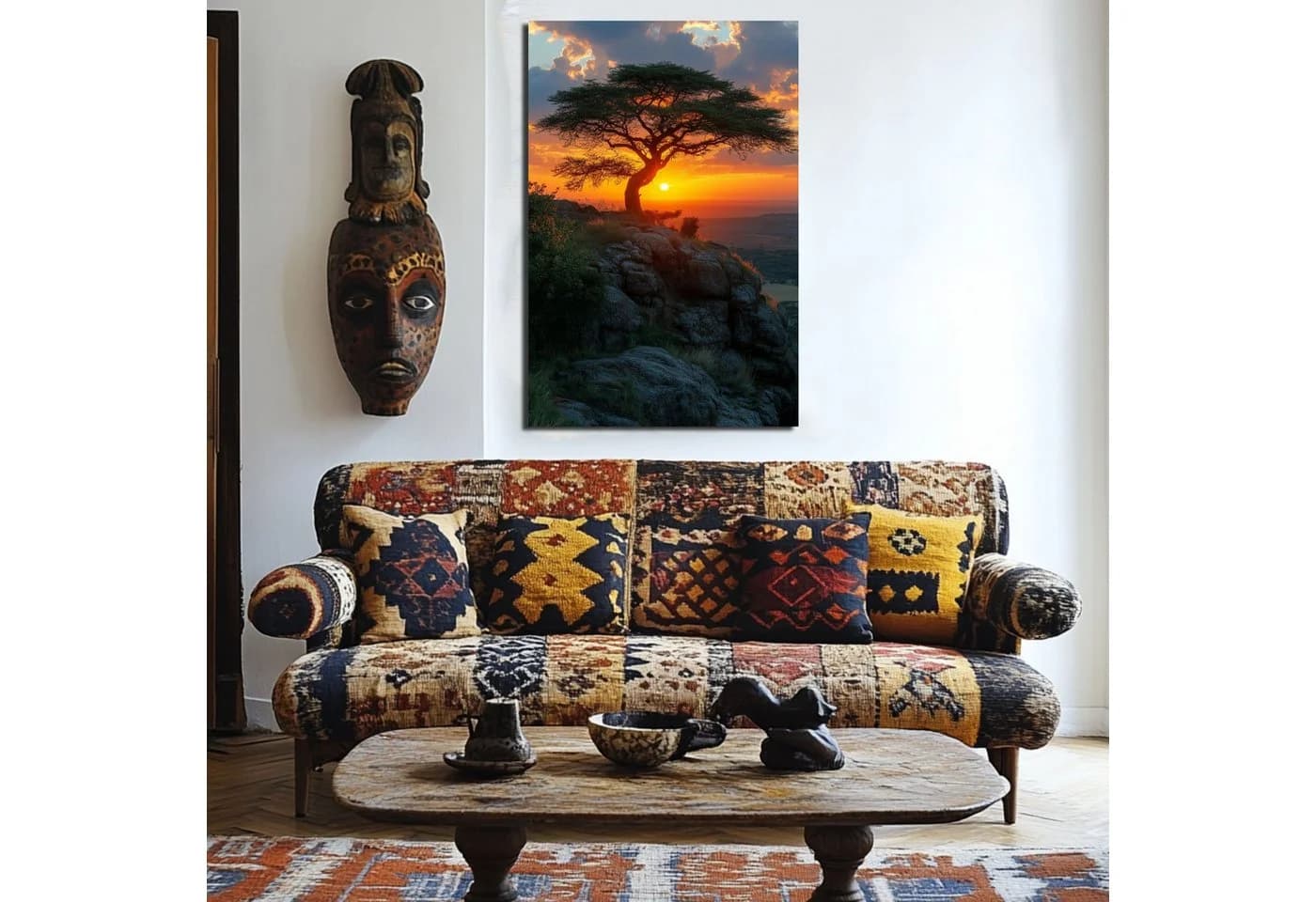 DARO Abstraktes Wandbild Afrikanischer Baum Leinwand - Bild 5