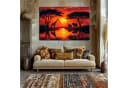 DARO Design Leinwandbild Modern Abstrakt Giraffe Orange Gold Bild 1