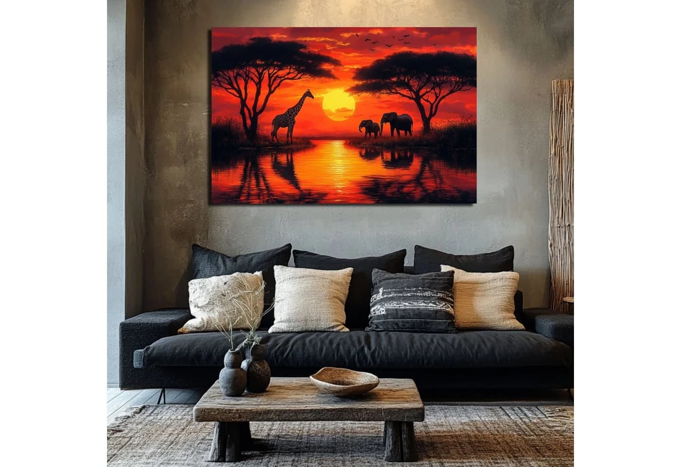 DARO Design Leinwandbild Modern Abstrakt Giraffe Orange Gold - Bild 3