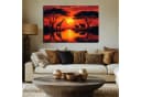 DARO Design Leinwandbild Modern Abstrakt Giraffe Orange Gold Bild 4
